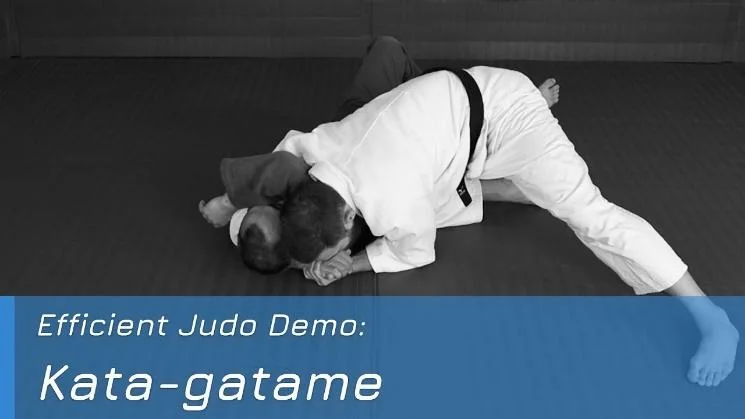 Illustrated sequence of Kata-gatame, the shoulder hold.