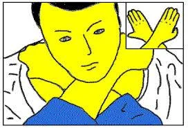 Illustrated sequence of Nami-juji-jime, the normal cross strangle.