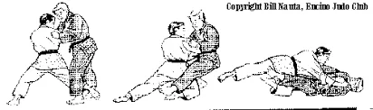 Illustrated sequence of O-uchi-gake, the major inner hook.
