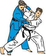 Illustrated sequence of Tai-otoshi, the body drop.