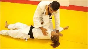 Illustrated sequence of Ude-gatame, the straight armlock.