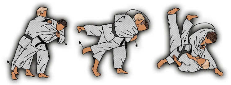 Illustrated sequence of Yama-arashi, the mountain storm.